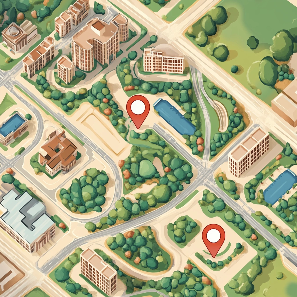 Карта розташування центрів grentavor у місті